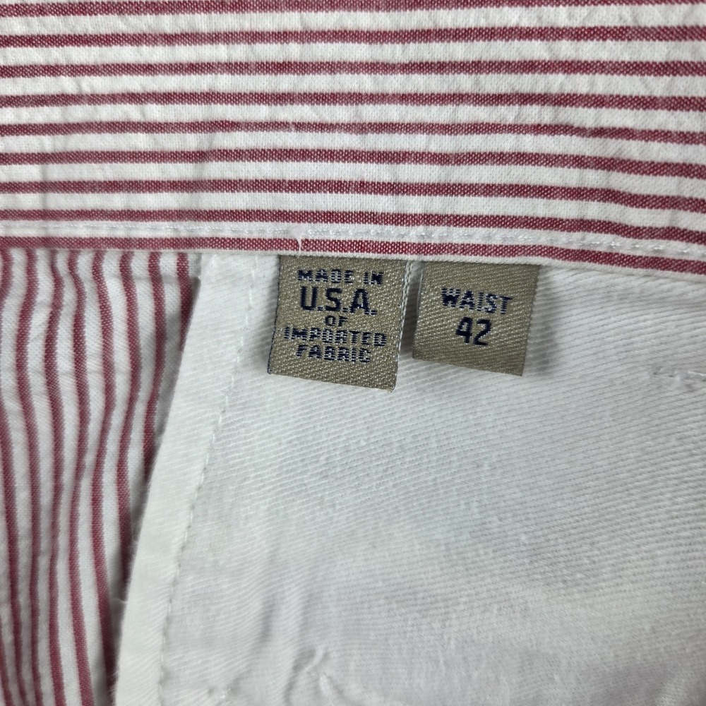 Bills Khakis Parker Seersucker Red Stripe Pants Mens 42 Made In USA Standard Fit - Picture 4 of 13
